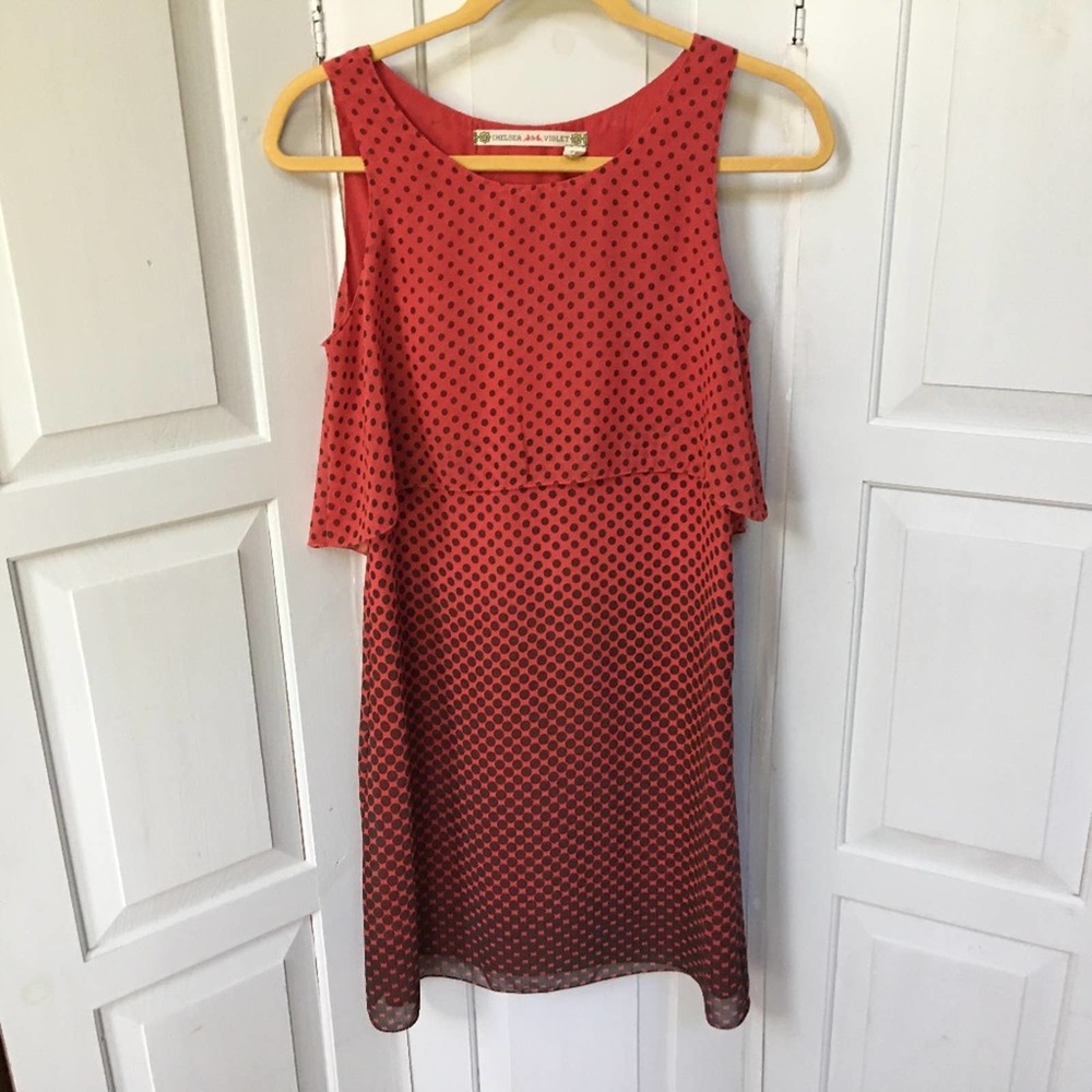 Chelsea & Violet Red and Black Polka Dot Dress